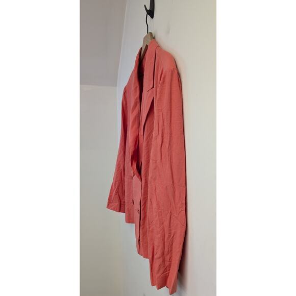 Steve Madden Baldwin Oversized Blazer Double Breasted Linen Blend Salmon XL NWT - Picture 4 of 11